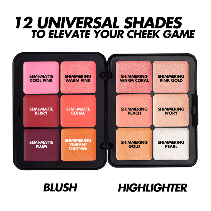 HD SKIN BLUSH & GLOW PALETTE - Cream blush & highlighter palette