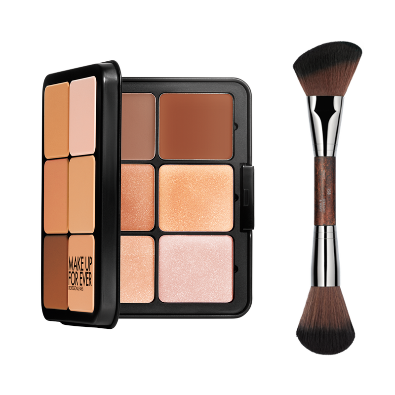 SCULPTING PALETTE & BRUSH DUO - HD Skin Sculpting Palette + Double-Ended Sculpting Brush - 158