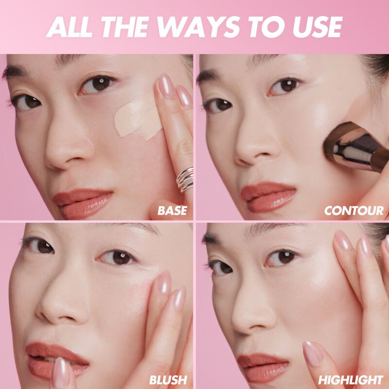 HD SKIN FACE ESSENTIALS PALETTE WITH HIGHLIGHTERS - Cream face palette: foundation, blush & highlighter