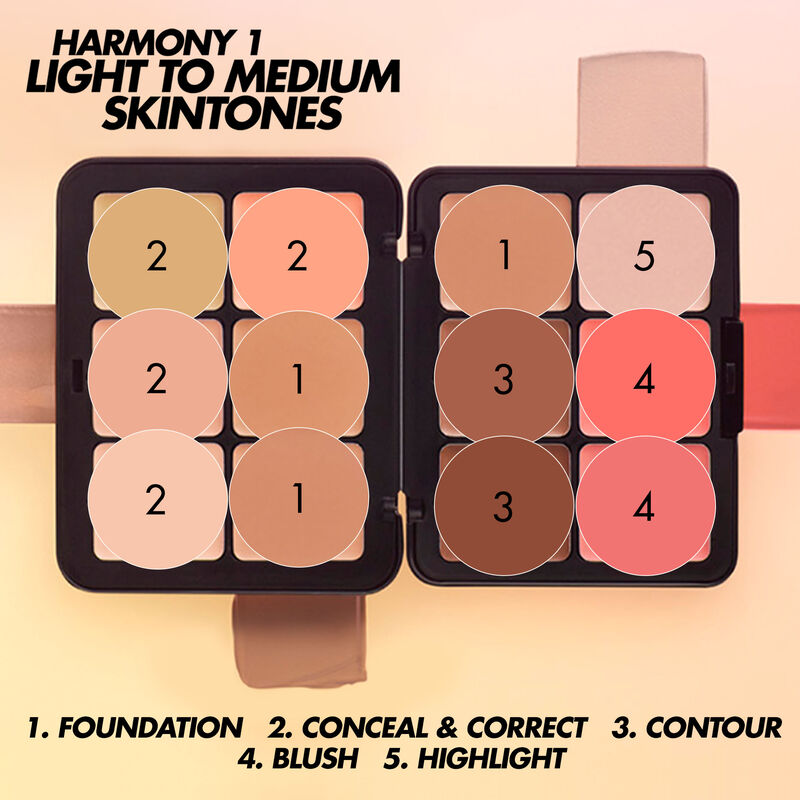 HD SKIN ALL-IN-ONE FACE PALETTE - All-in-one face palette: blush, sculpt & highlight