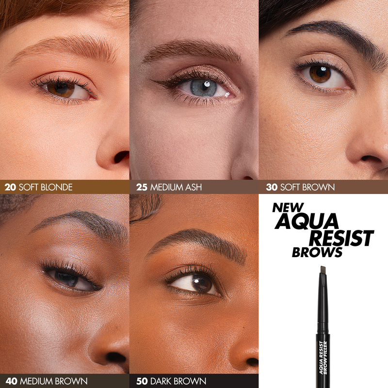 AQUA RESIST BROW FILLER - Brow pencil: waterproof, 24H wear, micro-slanted tip