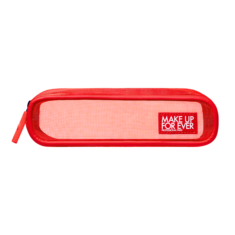 MESH RED BAG MAKEUP POUCH - Small Makeup pouch: compact, essential for touch-ups