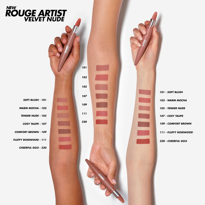 ROUGE ARTIST VELVET NUDE - Matte lipstick: soft nude shade, long-lasting wear