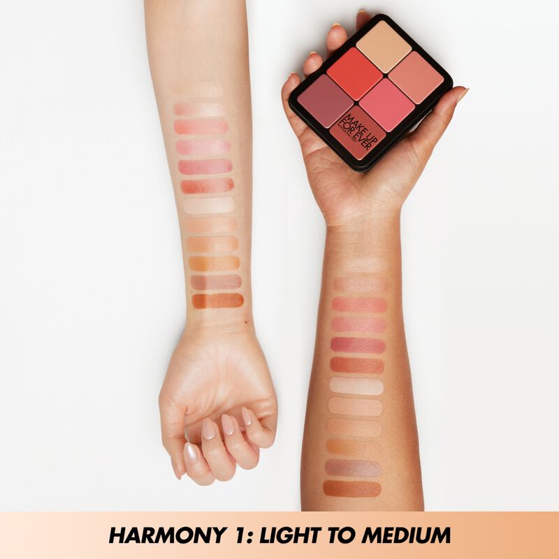 HD SKIN FACE ESSENTIALS PALETTE WITH HIGHLIGHTERS - Cream face palette: foundation, blush & highlighter